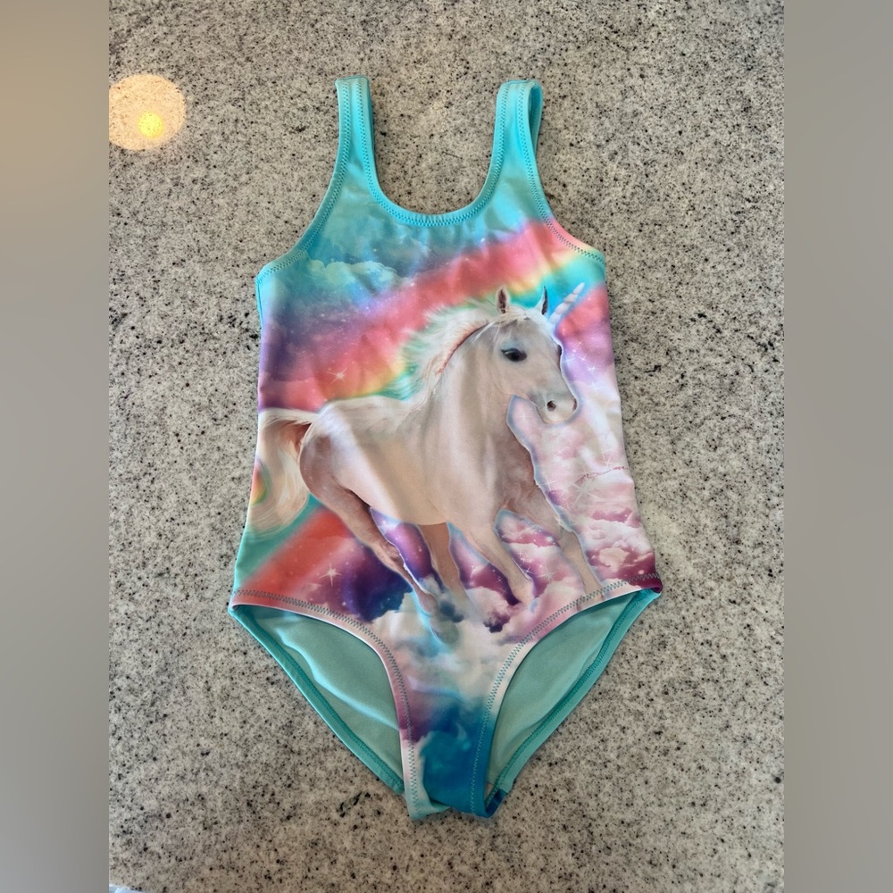 H&M Swimsuit Unicorn Little Girls Size 4-6